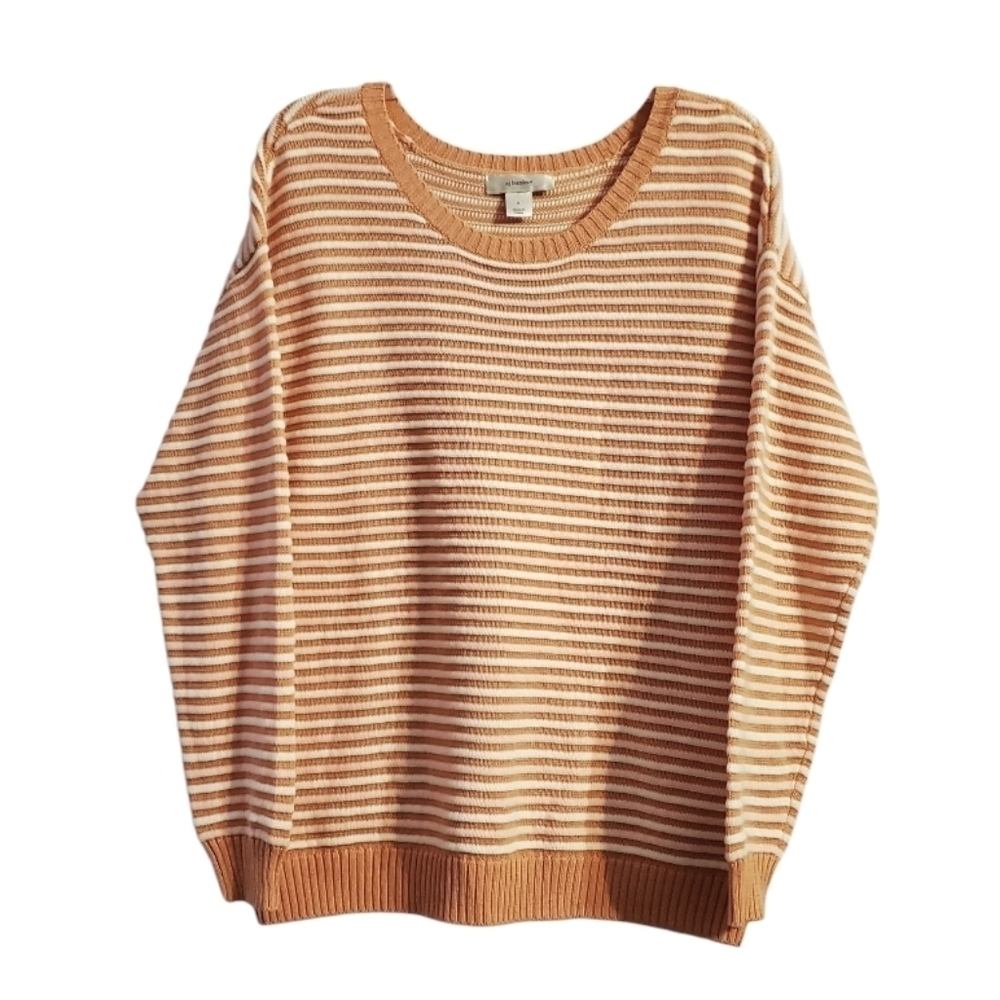 CJ Banks Women's Pullover Orange Striped Knit Sweater X 14
